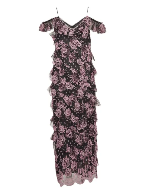 Alessandra Rich pre-owned floral-lace maxi dress Black 1024907
