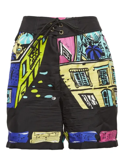 PUCCI Pre-Owned printed silk shorts Black 1026812