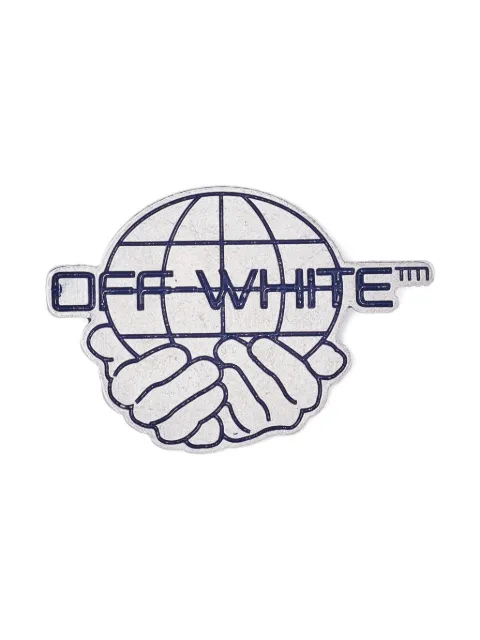 Off-White Pre-Owned logo World brooch White 895904