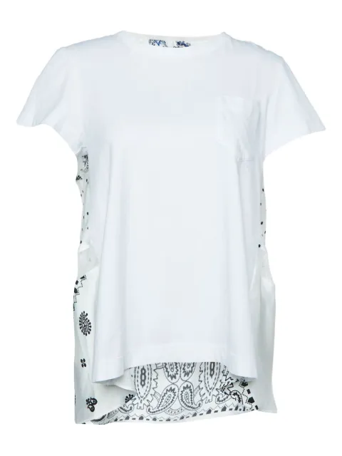sacai mix-print top White 1010464