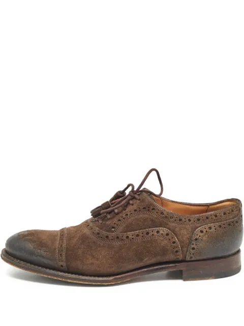Gucci Pre-Owned tassel-detail suede Oxford shoes Brown 1009995