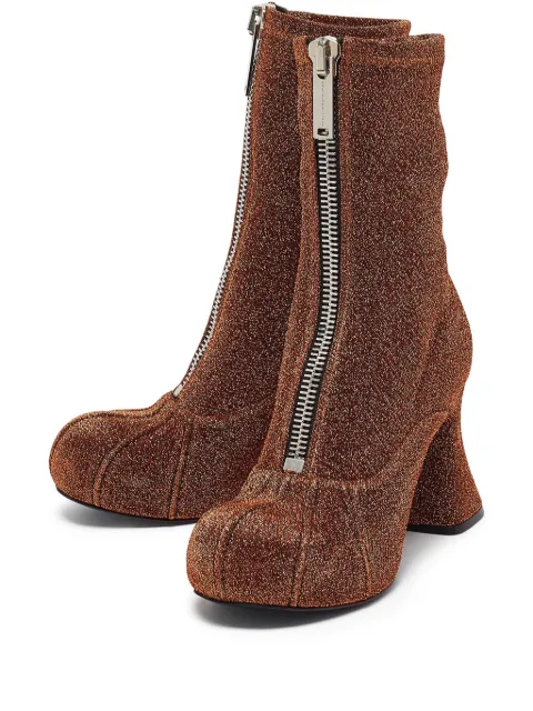 Stella McCartney Pre-Owned 100mm glitter zip ankle boots Brown 1041862