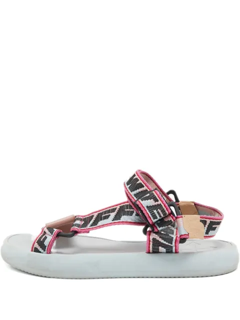 Off-White Pre-Owned canvas platform sandals Pink 908696