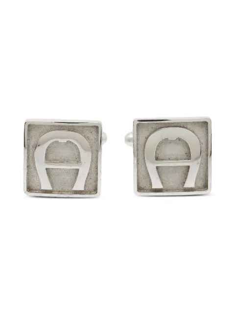 Aigner Kids square logo cufflinks Silver 1015648