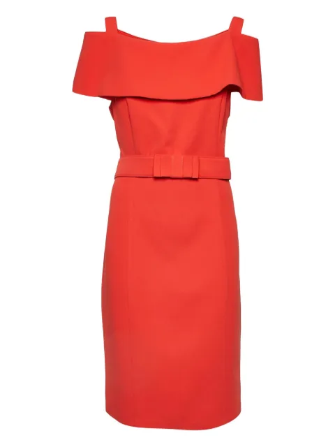 Badgley Mischka off-shoulder belted dress Red 1061099