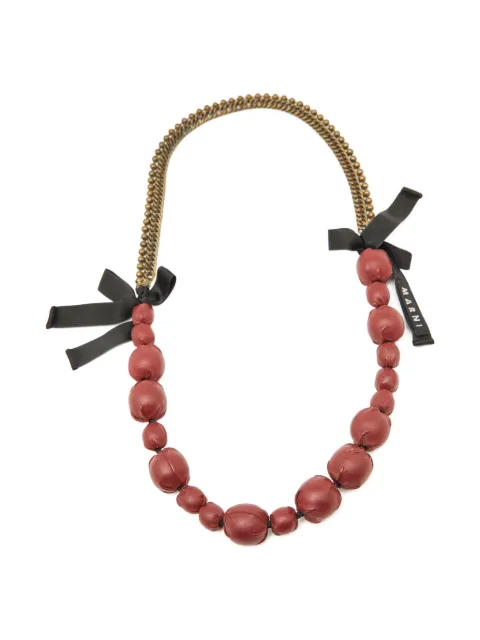 Marni Pre-Owned braided-chain padded-beads necklace Gold 991155
