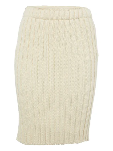 Dolce & Gabbana Pre-Owned ribbed-knit skirt White 1103773