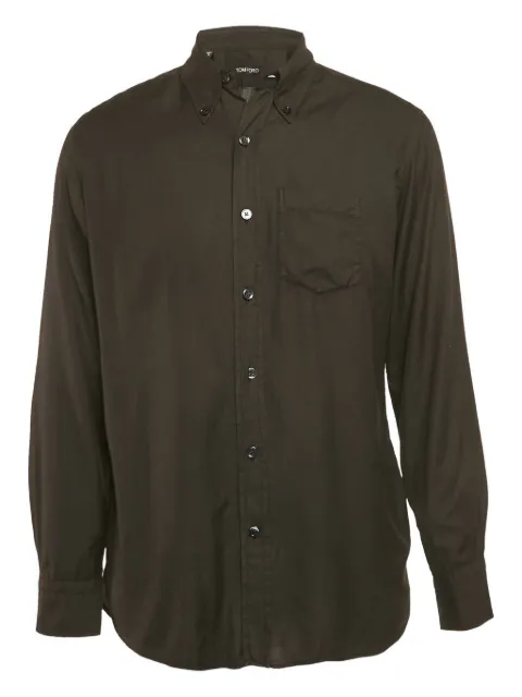 Tom Ford Pre-Owned cotton-cashmere shirt Brown 1112716