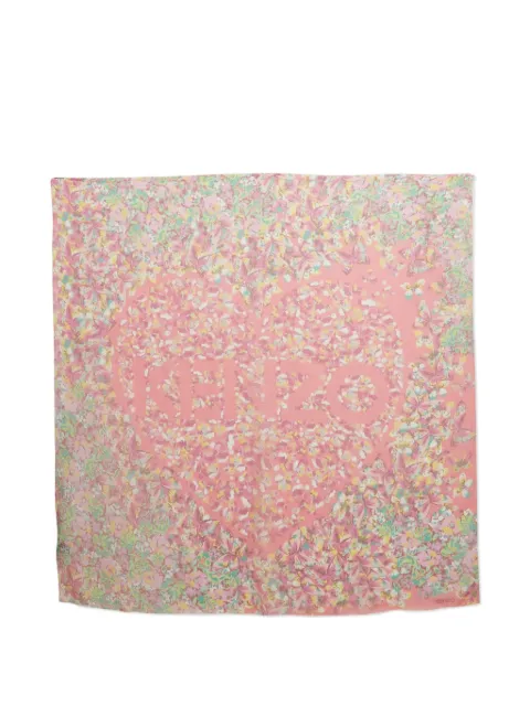 Kenzo Pre-Owned floral butterfly silk scarf Pink 1055908