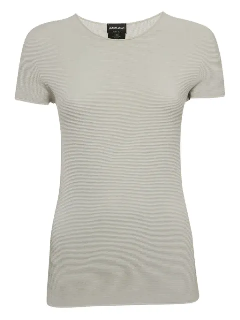 Giorgio Armani Pre-Owned ribbed cotton T-shirt Grey 1084190