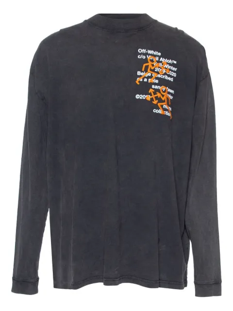 Off-White Pre-Owned Pictogram-print long-sleeve top Grey 622612