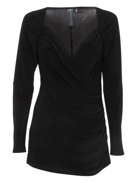 Norma Kamali Vintage sweetheart-neck drape top Black 919623