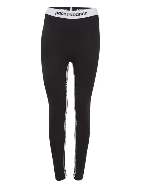 Paco Rabanne Pre-Owned logo-tape leggings Black 1042916