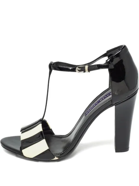 Polo Ralph Lauren Vintage leather heeled sandals Black 961469