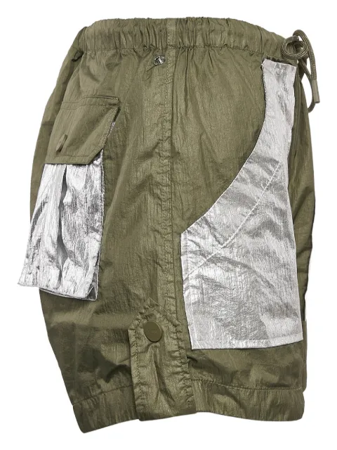 GANNI panelled shorts Green 1093690