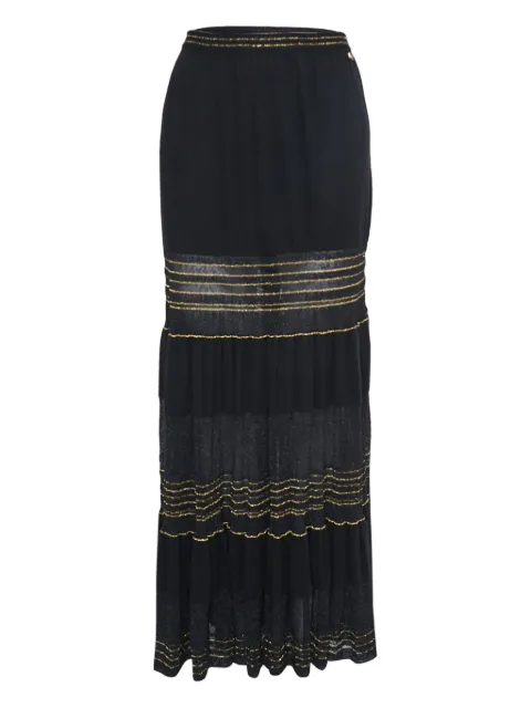 CHANEL Pre-Owned tiered midi skirt Black 791849