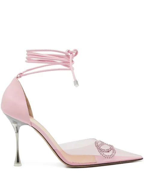 MACH & MACH 100mm pointed-toe crystal-embellishment pumps Pink 1127571