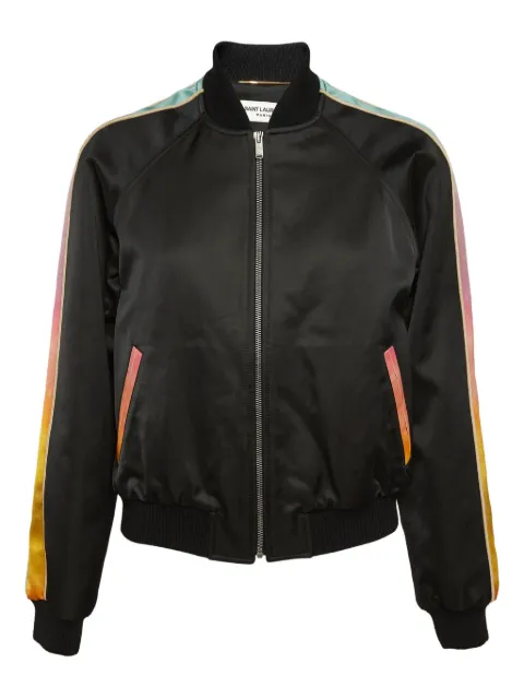 David Morris Pre-Owned side-stripe bomber jacket Black 1032231