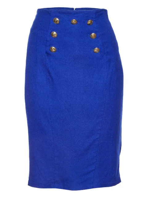 Versace Pre-Owned button detail pencil skirt Blue 1106286