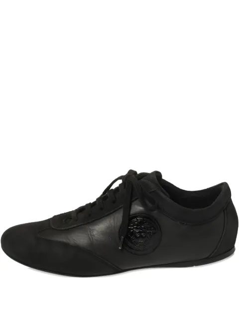 Versace Pre-Owned Medusa Head leather sneakers Black 445878