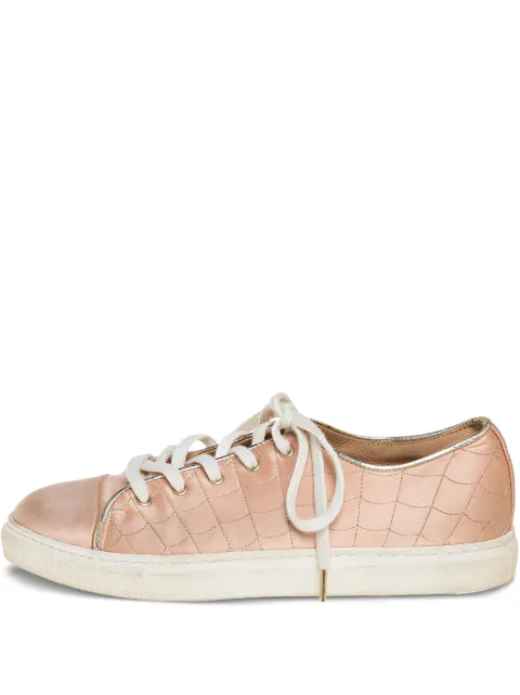 Charlotte Olympia web-pattern satin sneakers Neutrals 419080
