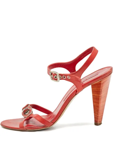 Marc Jacobs Vintage Patent Leather Buckle Sandals Red 1005192