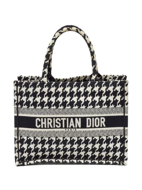 Christian Dior Pre-Owned Book houndstooth tote bag Black 1039634