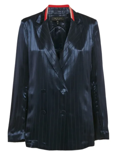 rag & bone striped satin blazer Blue 1101160
