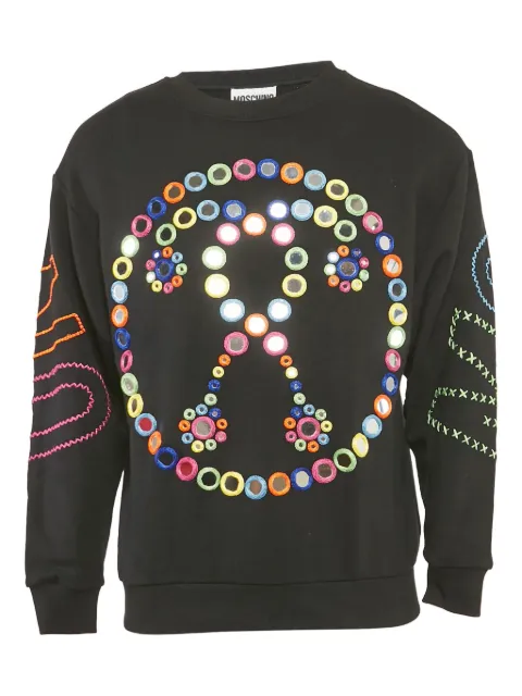 Moschino Pre-Owned mirror-embroidery cotton sweatshirt Black 1120869