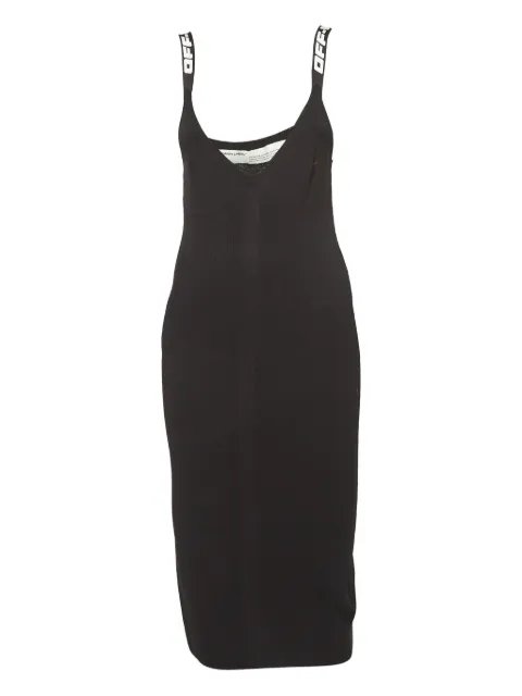Off-White Pre-Owned logo-strap fitted dress Black 1032273