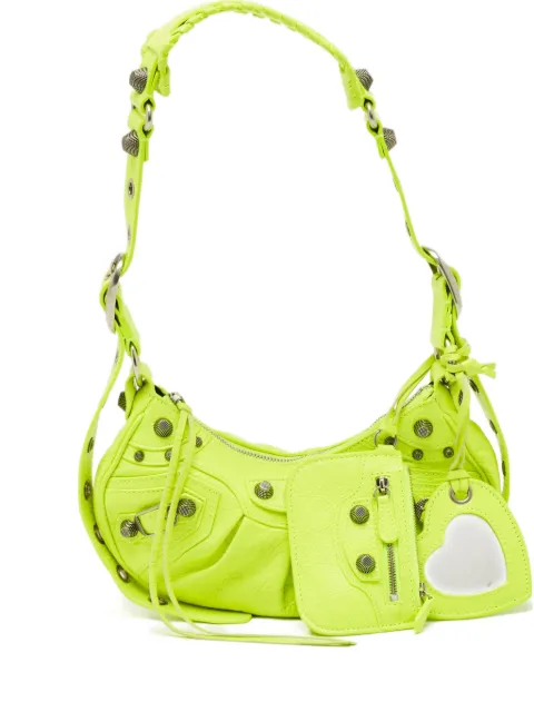 Balenciaga Pre-Owned stud-detail shoulder bag Green 1065262