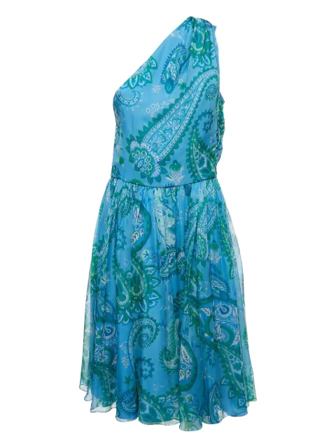 Christian Dior Pre-Owned paisley-print silk mini dress Blue 858610
