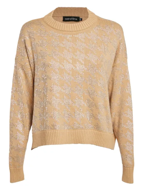 Retrofete crystal-embellished houndstooth sweater Neutrals 1065967