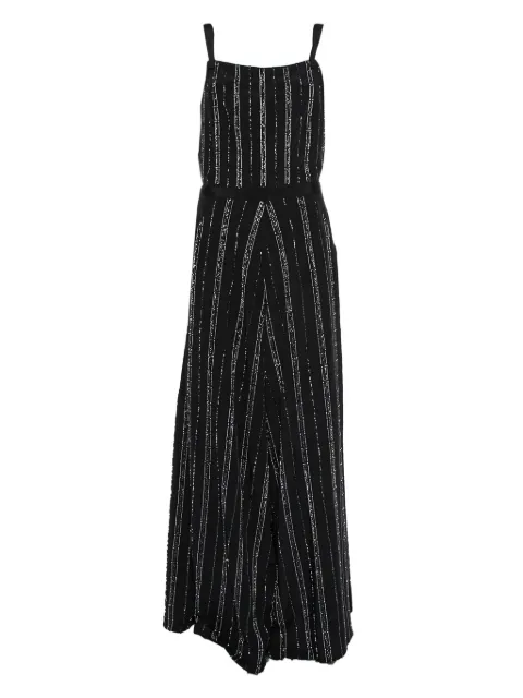 BAZZA ALZOUMAN pre-owned sequin-stripe jumpsuit Black 430602