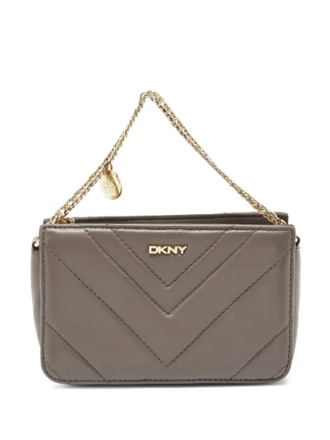 DKNY leather clutch bag Grey 865875