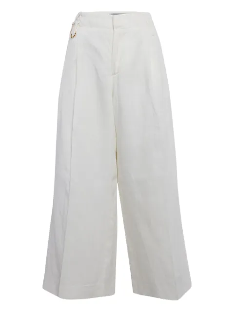 Jacquemus Pre-Owned pleated linen trousers White 1091675