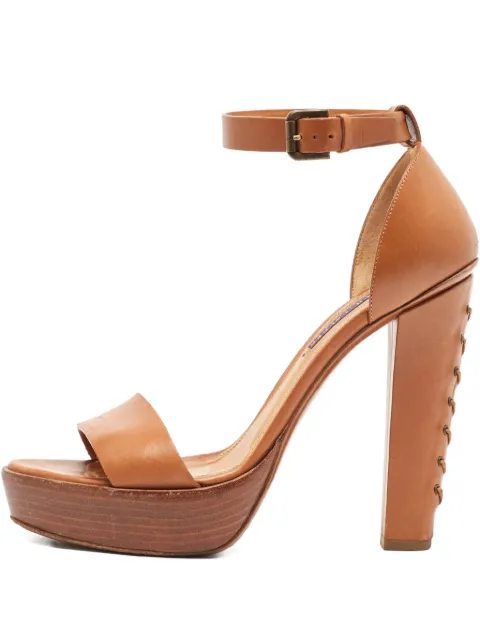 Polo Ralph Lauren Vintage Pre-owned 110mm leather platform sandals Brown 1042429