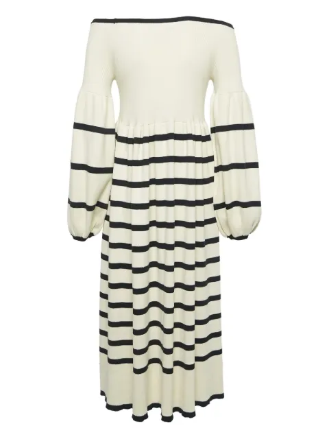 Joslin Joslin ribbed stripes button midi dress Neutrals 1105713