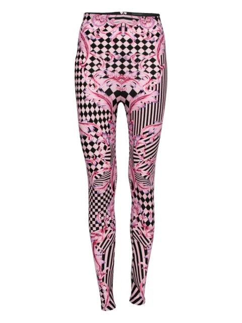 Versace Pre-Owned Barocco stripe leggings Black 641315