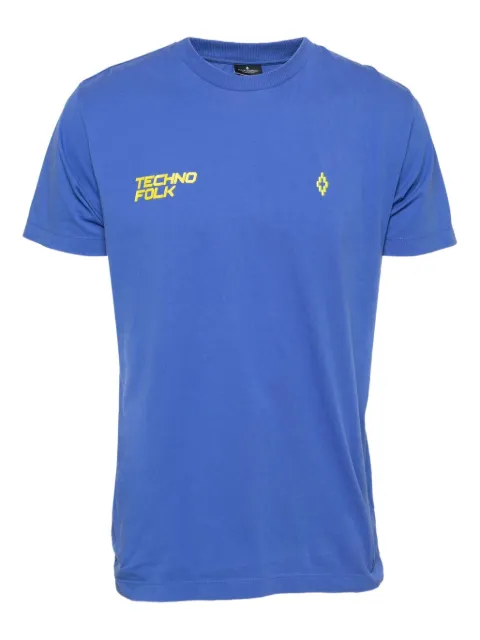 COUNTY OF MILAN Techno Folk-print T-shirt Blue 669466
