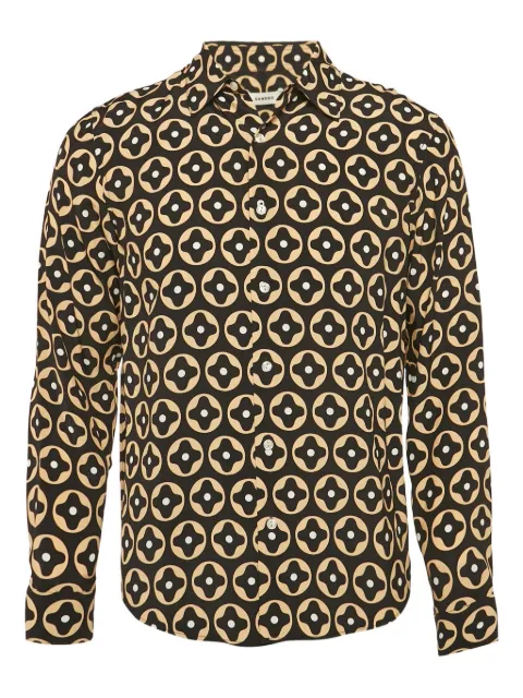 SANDRO geometric-print shirt Brown 1115520