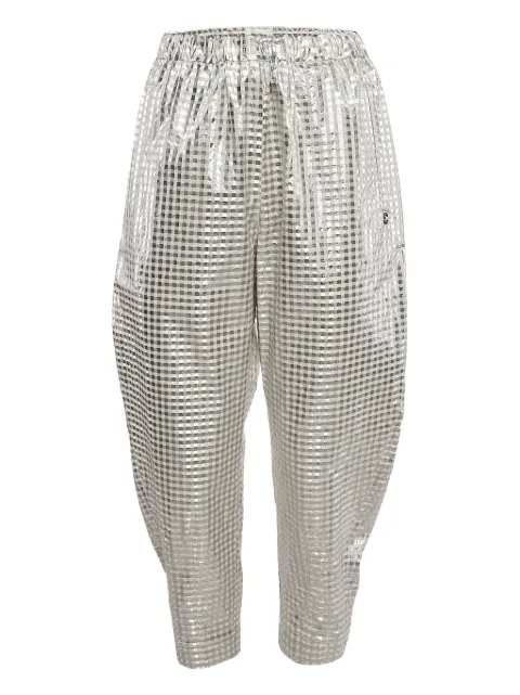 Ottod'Ame gingham lurex trousers Silver 1098075