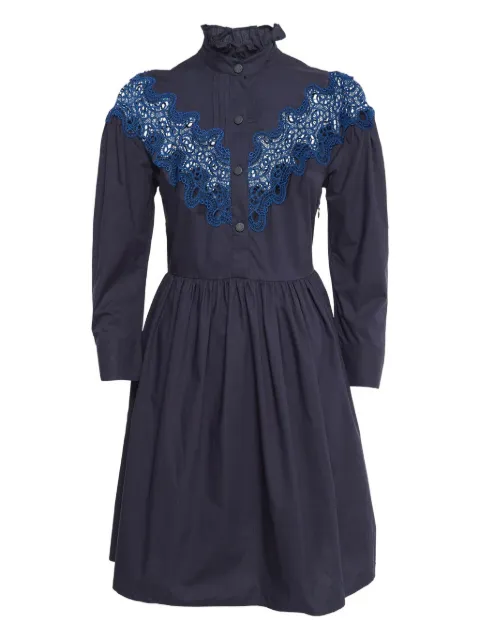 SANDRO pre-owned lace yoke mini dress Blue 1041572