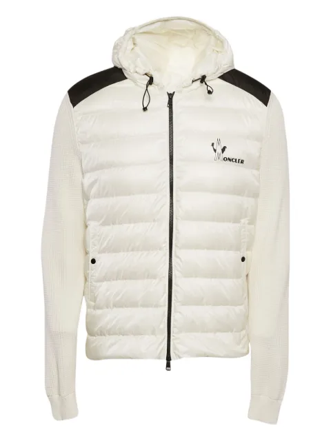 Moncler logo-print panelled jacket White 1085404