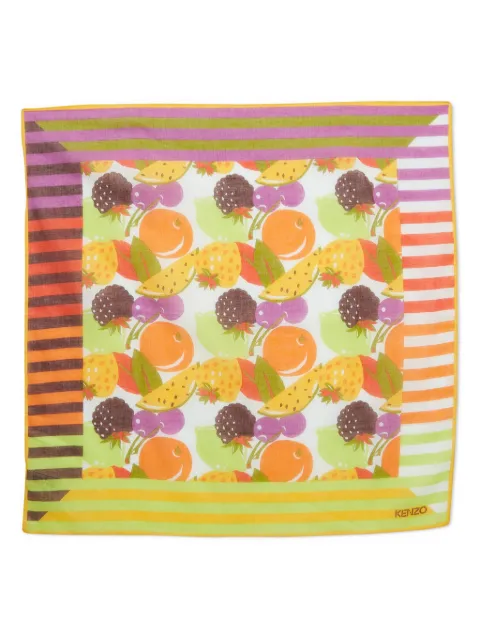 Kenzo Pre-Owned fruit-print cotton scarf Yellow 984361