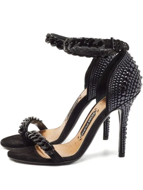 Tom Ford Vintage 110mm chain embellishment sandals Black 1117370