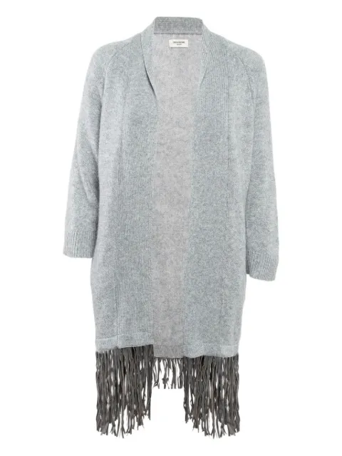 Zadig&Voltaire fringe-detail cashmere cardigan Grey 1042118