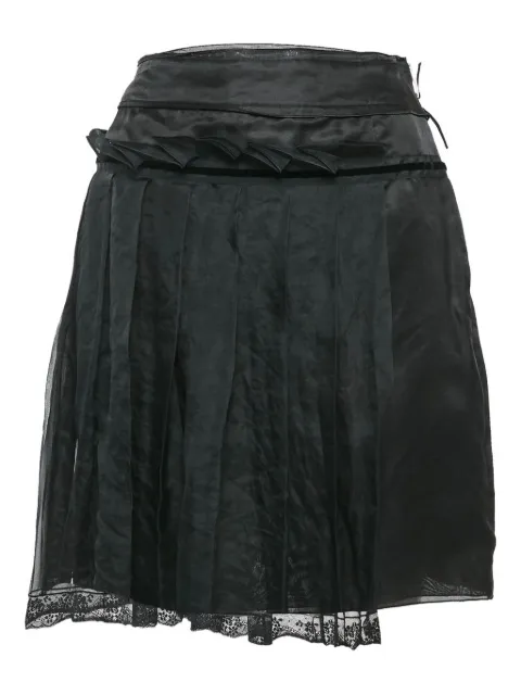 Dolce & Gabbana Pre-Owned pleated lace-trim skirt Black 1085362