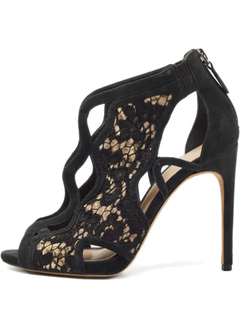 Alexandre Birman Pre-owned 110mm cut-out lace sandals Black 921039