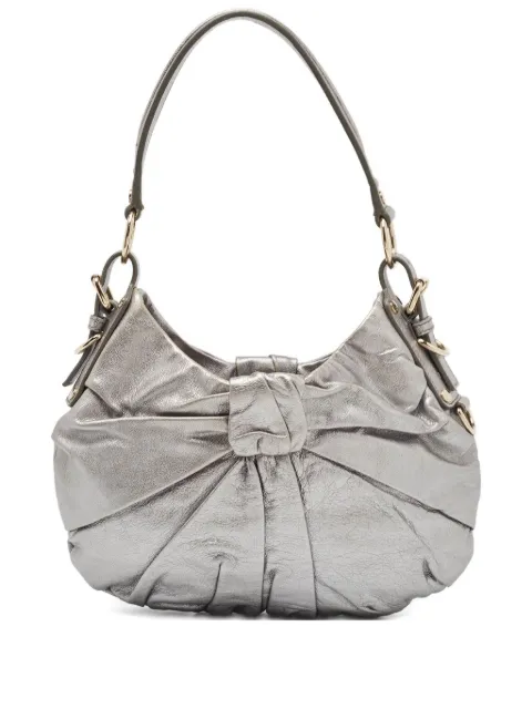 Saint Laurent Pre-Owned bow-detail leather shoulder bag Silver 995427